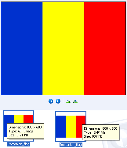Steag romanesc. Formatul GIF vs BMP , romanian flag
