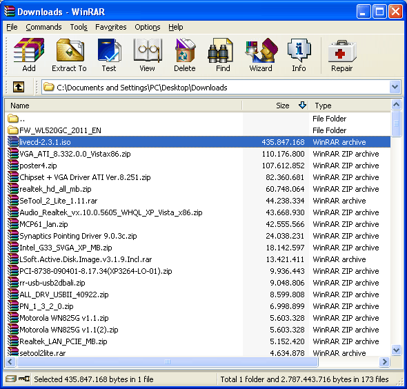 WinRar, software specializat pentru arhivare/dezarhivare a arhivelor